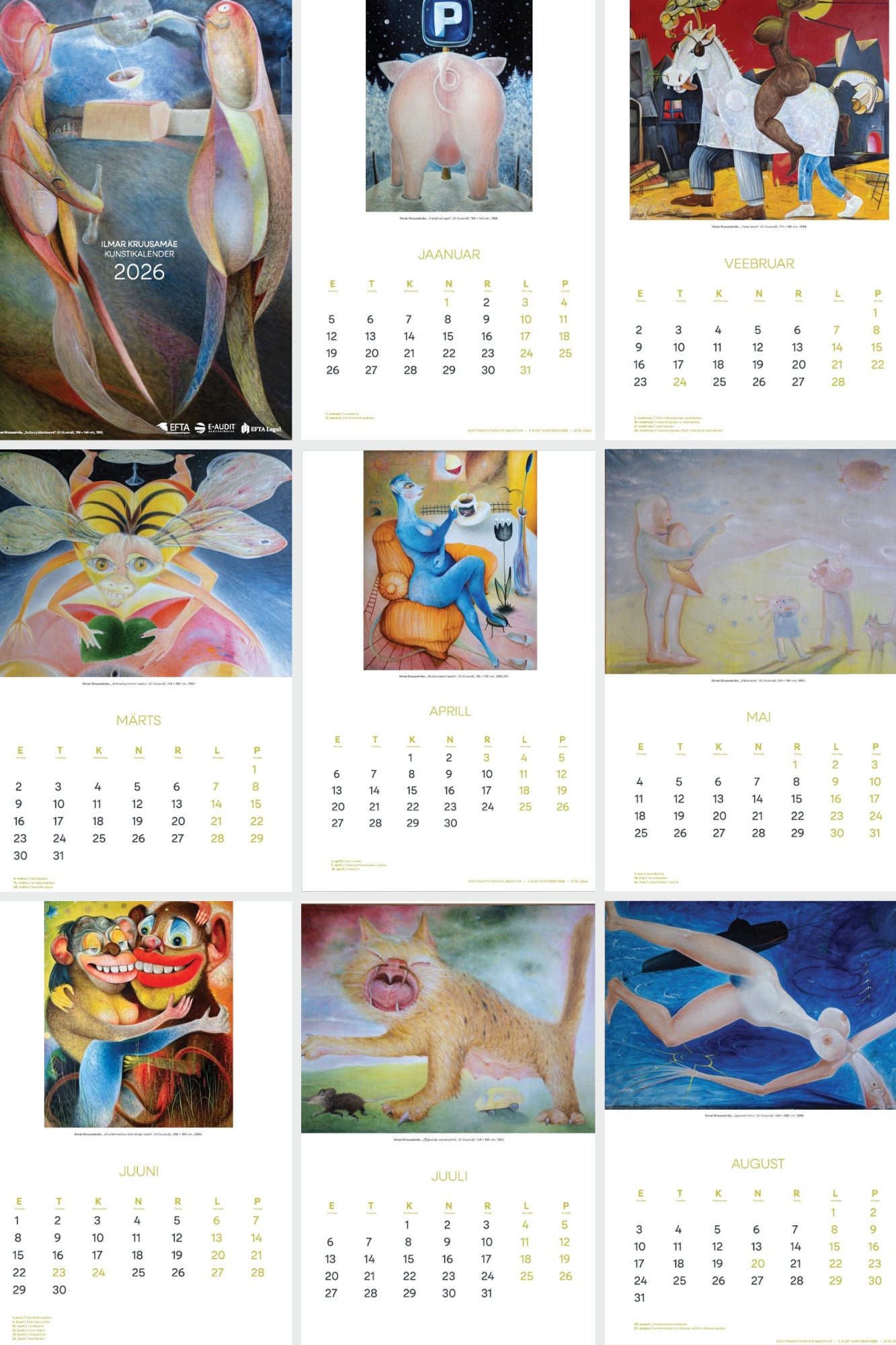 Ilmar Kruusmaäe seinakalender 2026